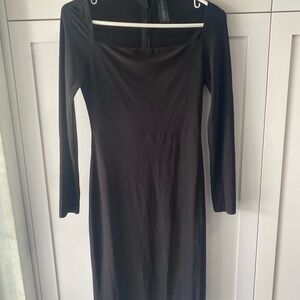 Norma Kamali Elegant Black Long Sleeve Dress